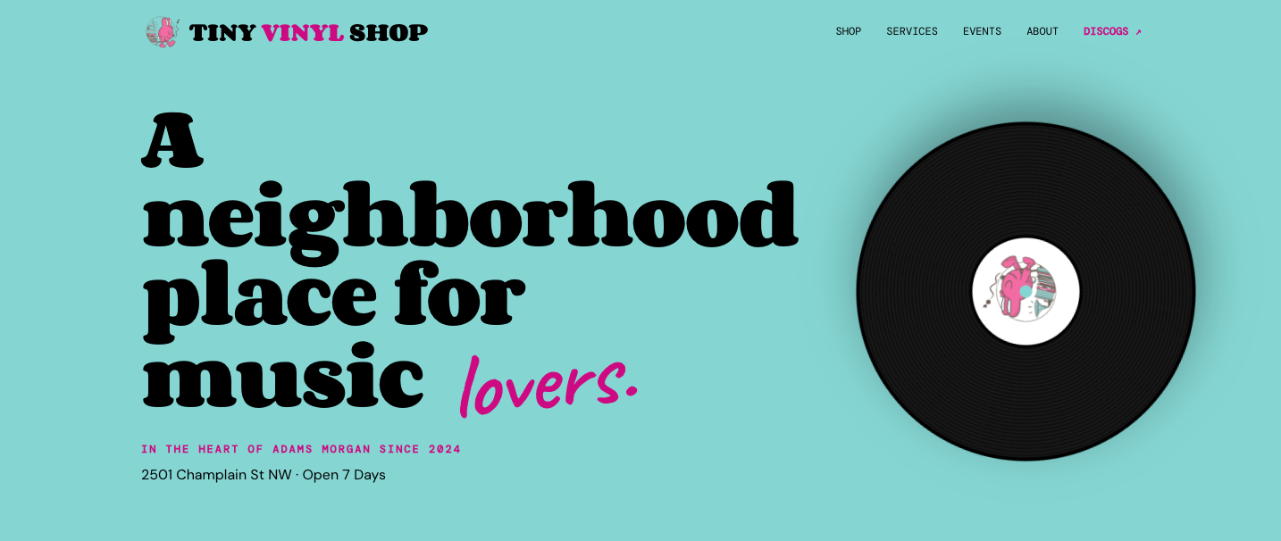 Tiny Vinyl Shop website preview